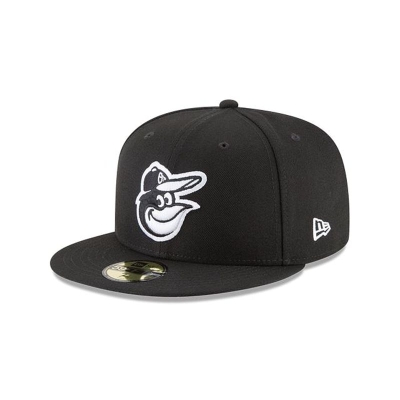 Black Baltimore Orioles Hat - New Era MLB Basic 59FIFTY Fitted Caps USA6943180